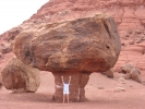 PICTURES/Trip Up to North Rim/t_Lees Ferry - Sharon by balancing rock.JPG
